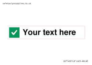 Custom plain background, green square with tick sign